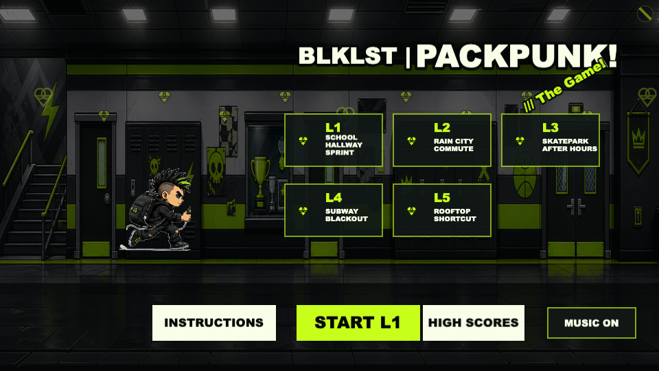 BLKLST Pack Punk — level 1 gameplay screenshot