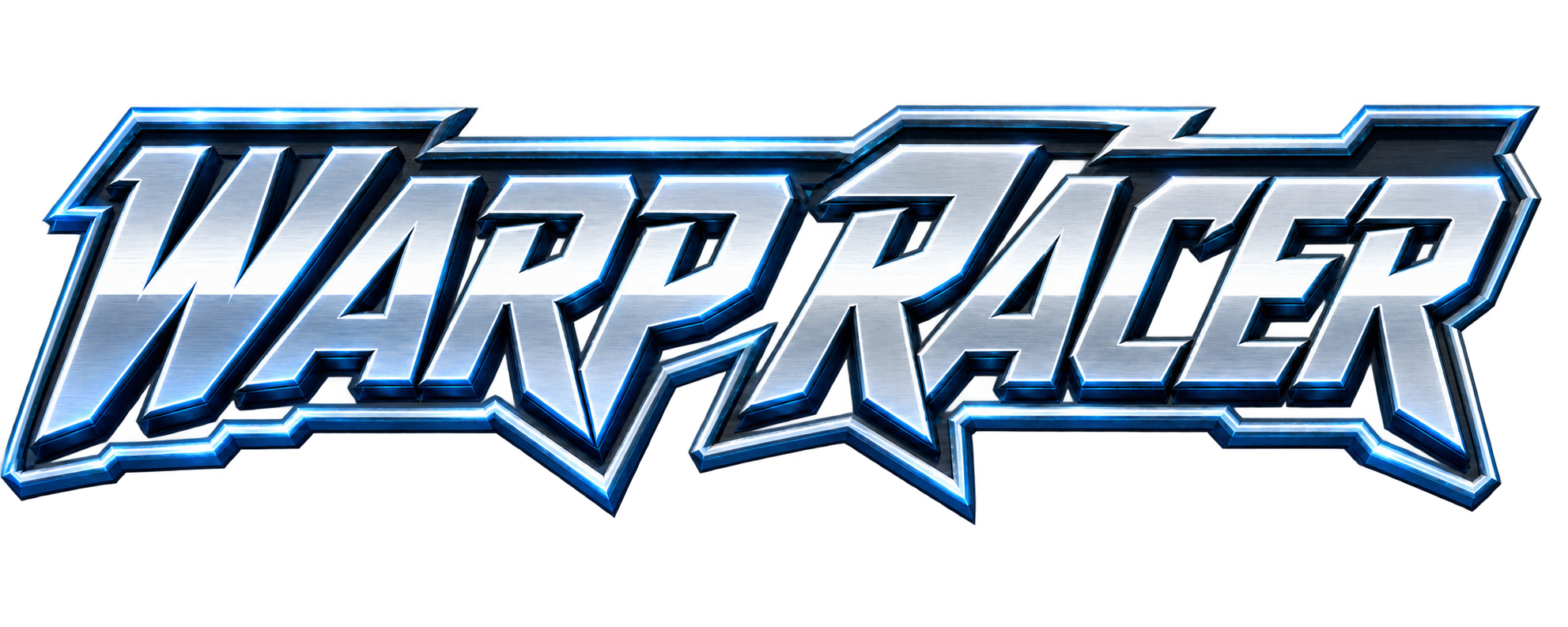 WarpRacer silver-metallic logo